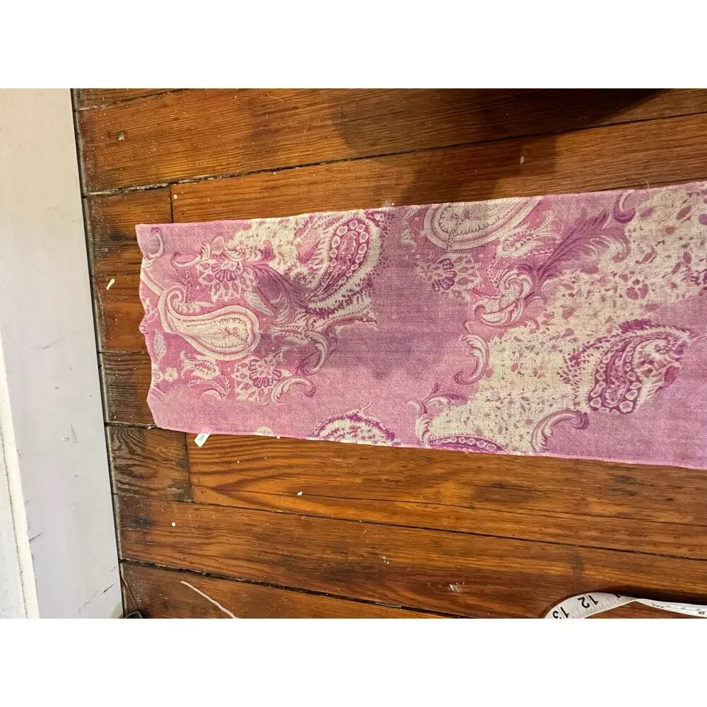Unbranded Vintage Pink Paisley 100% Wool Sheer Western Scarf Wrap